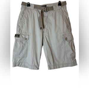 Abercrombie & Fitch Cargo Shorts Men Size 30 Khaki Belted